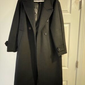 Mango Women’s Oversized Elegant Black Trench Coat